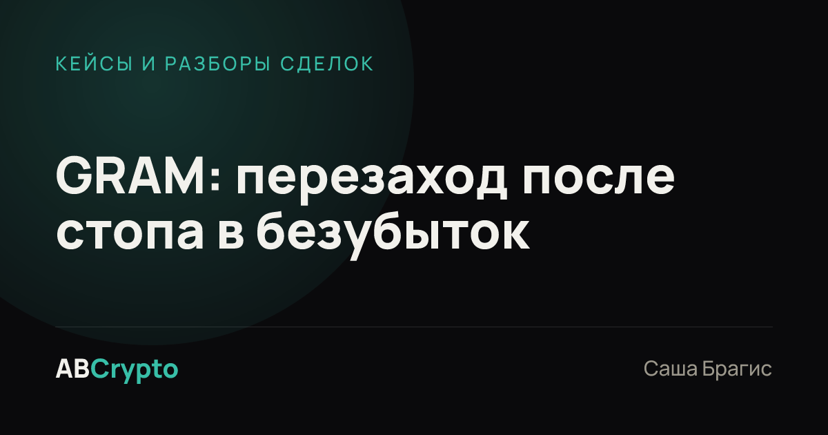 Кейсы и разборы сделок: GRAM: перезаход после стопа в безубыток