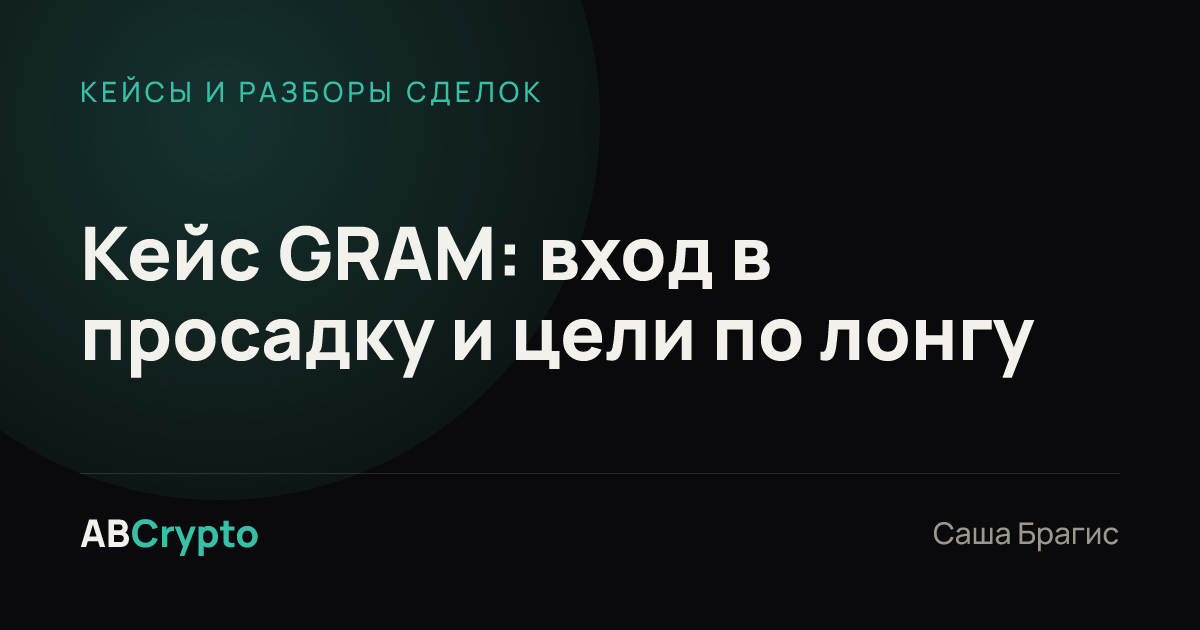 Кейсы и разборы сделок: Кейс GRAM: вход в просадку и цели по лонгу